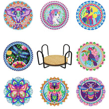 Charger l&#39;image dans la galerie, 8pcs/set +1 rack de stockage-Animal-Bois Diamond Coaster
