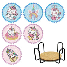 Charger l&#39;image dans la galerie, 6pcs/set +1 rack de stockage-Fleurs-Bois Diamond Coaster
