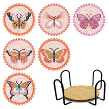 Charger l&#39;image dans la galerie, 6pcs/set +1 rack de stockage-Fleurs-Bois Diamond Coaster
