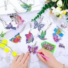 Charger l&#39;image dans la galerie, Porte-clés double face colibri et papillon 8 pièces

