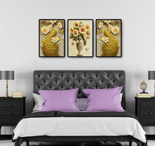 Charger l&#39;image dans la galerie, Tournesol de paon - diamant rond complet - 92x45cm
