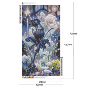 Schwarze Rose-Vollbohrer-Diamantmalerei-40x70cm