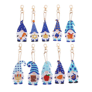 10 pcs Gnome porte-clés simple face