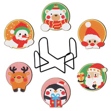 Charger l&#39;image dans la galerie, 6pcs/set +1 rack de stockage-Fleurs-Bois Diamond Coaster

