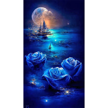 Charger l&#39;image dans la galerie, Gouttelettes d&#39;eau Fleur-Full Drill Diamond Painting-40x70cm
