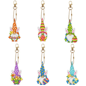 6pcs porte-clés double face de Pâques