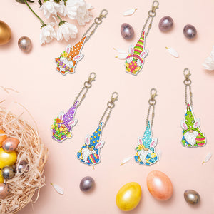 6pcs porte-clés double face de Pâques
