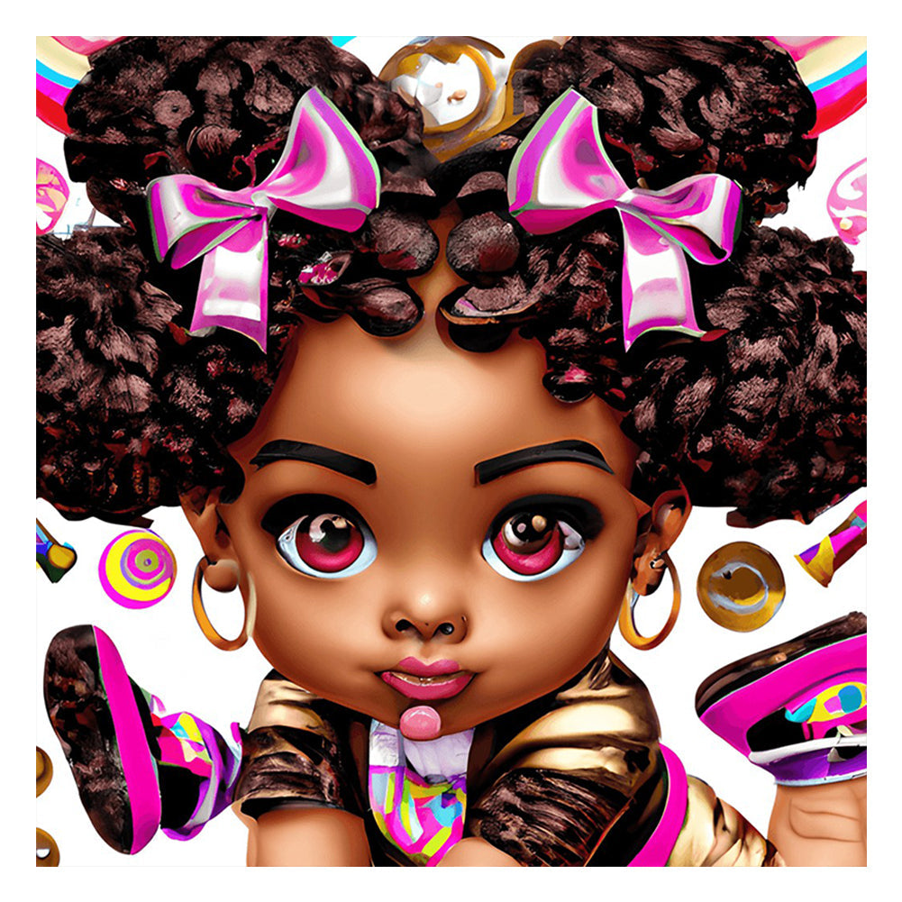 Fille-tour complet Diamond Painting-30x30cm