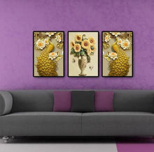 Charger l&#39;image dans la galerie, Tournesol de paon - diamant rond complet - 92x45cm

