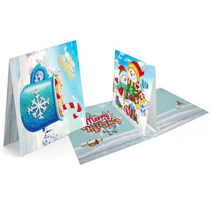 8 PIÈCES/ENSEMBLE 3D CARTES DE VOEUX DE NOËL PEINTURE AU DIAMANT