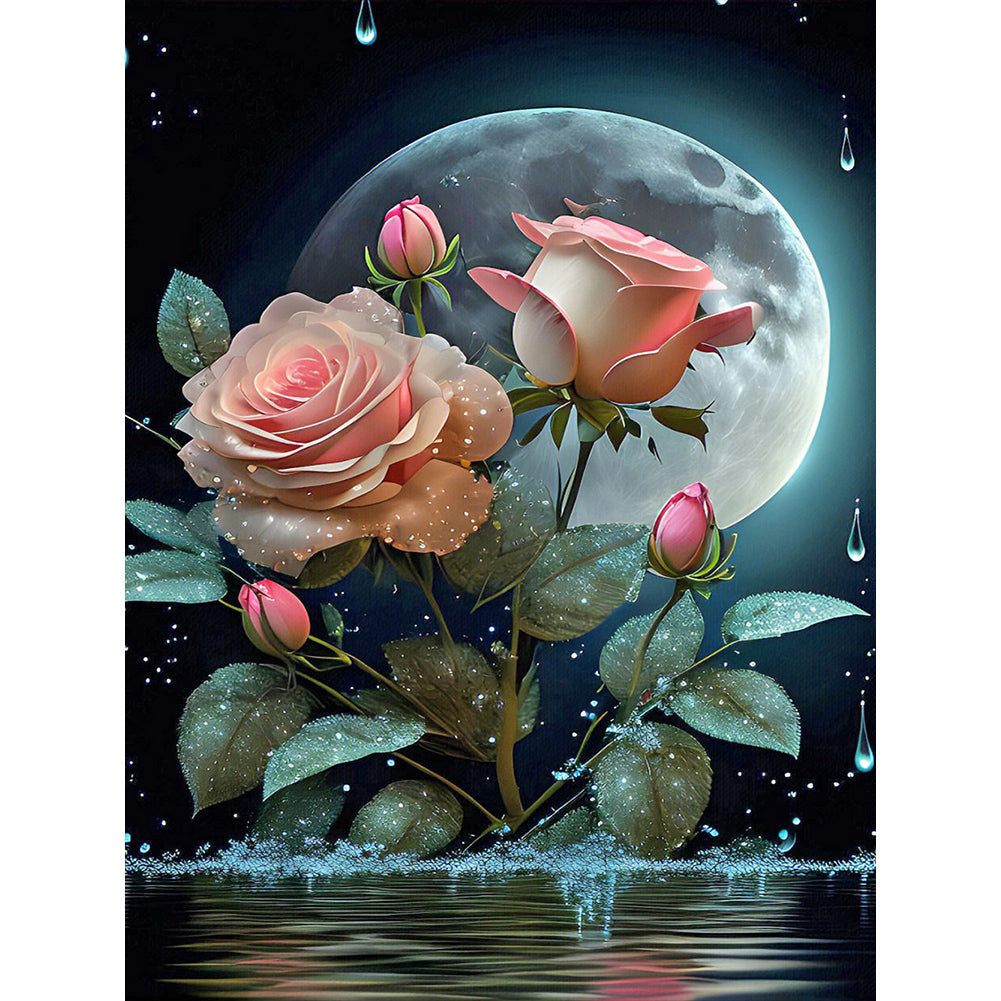 clair de lune rose-Complète Diamond Painting