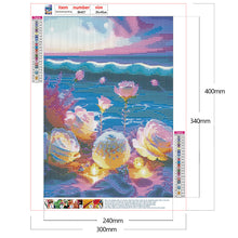 Charger l&#39;image dans la galerie, Cristal rose au bord de la mer-plein écran Diamond Painting-30x40cm
