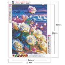 Charger l&#39;image dans la galerie, Cristal rose au bord de la mer-plein écran Diamond Painting-30x40cm
