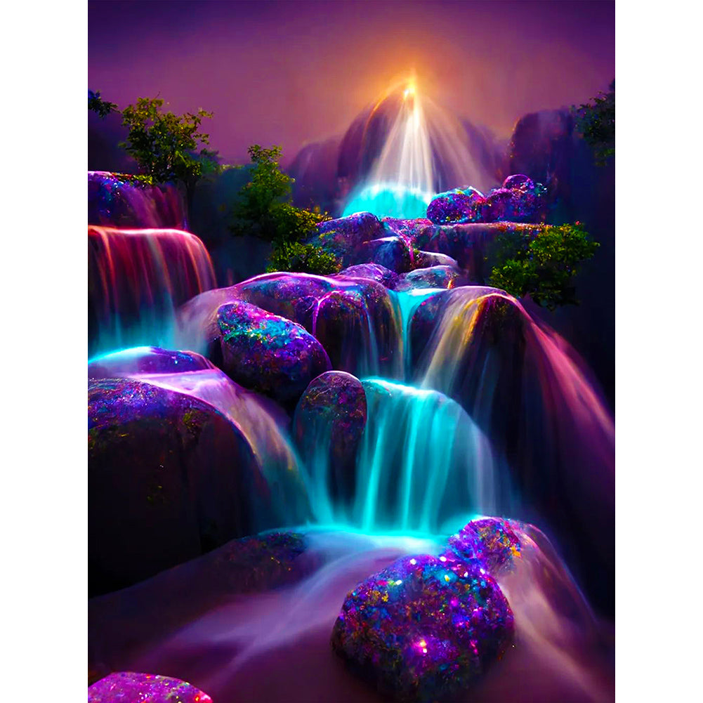 forêt de montagne-complet Diamond Painting-30x40cm