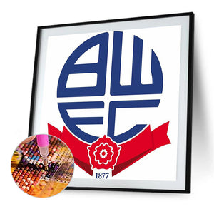 Bolton Wanderers Football Club-complet Round peinture au diamant-30x30cm