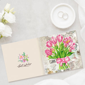 8pcs/Set-Flower-Diamond Cartes de voeux