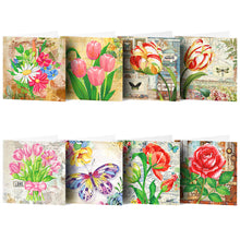 Charger l&#39;image dans la galerie, 8pcs/Set-Flower-Diamond Cartes de voeux
