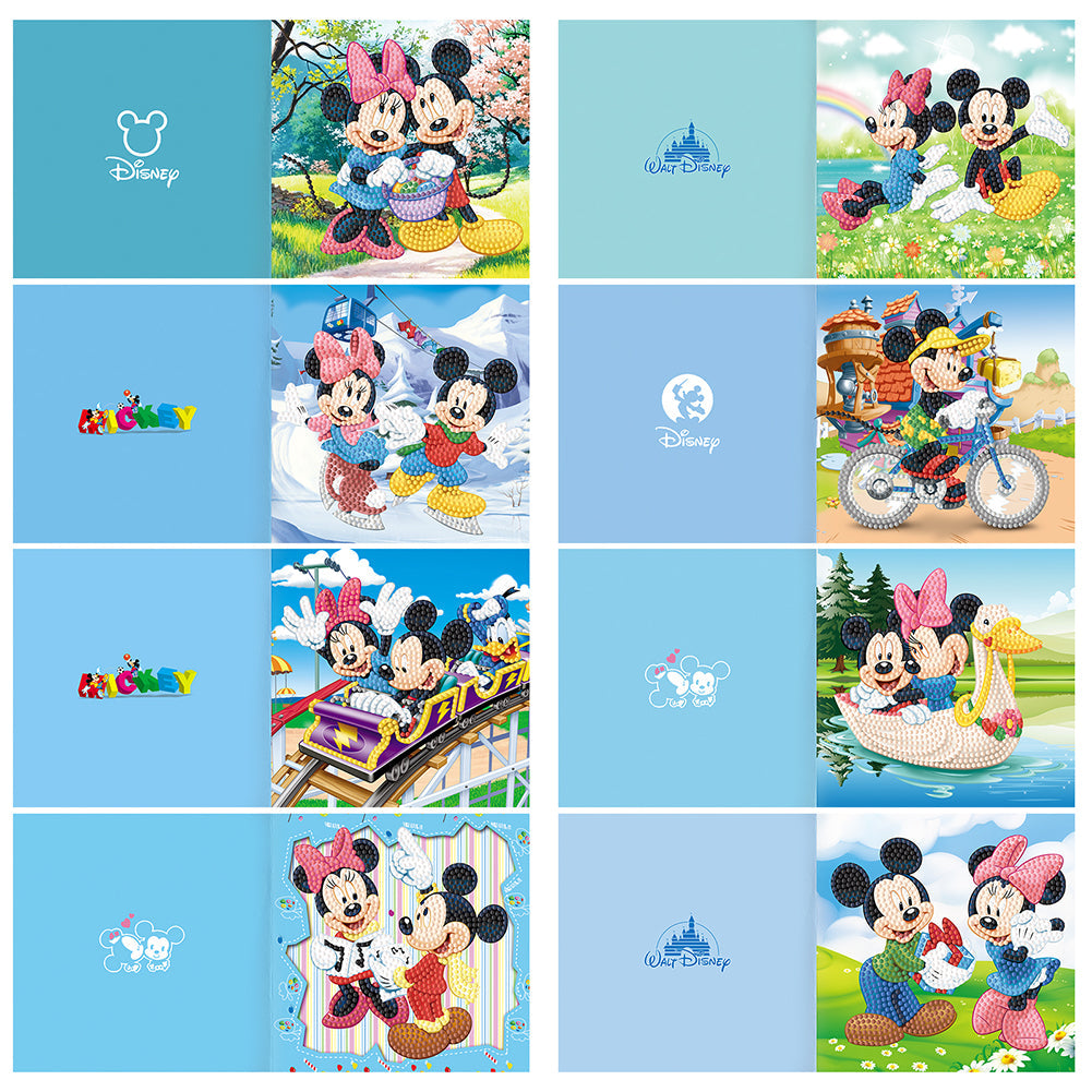 8pcs/Set-Mickey Mouse-Diamond Cartes de voeux