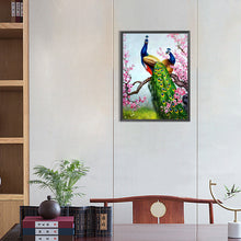 Charger l&#39;image dans la galerie, Peacock-complet Round peinture au diamant-30x40cm
