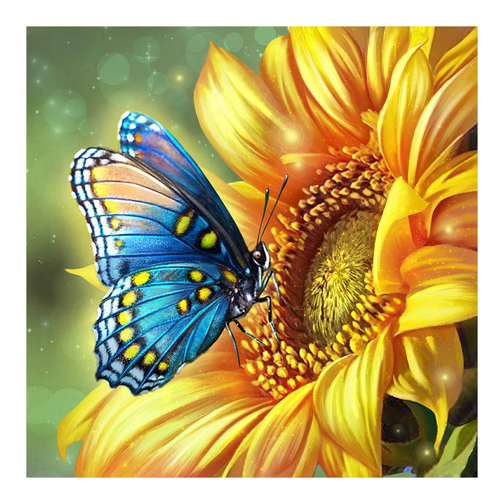 Papillon tournesol-complet Diamond Painting-30x30cm