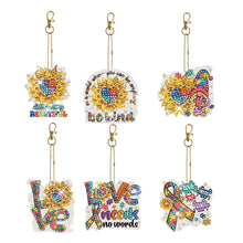 Charger l&#39;image dans la galerie, 6pcs/Set-Butterfly/Wing-Double Side Drill-Diamond Porte-clés
