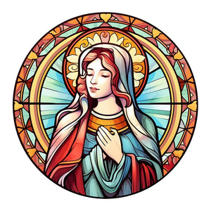 Sirène en Vitrail Jesus Virgin-Full Diamond Painting-30x30cm
