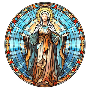 Sirène en Vitrail Jesus Virgin-Full Diamond Painting-30x30cm