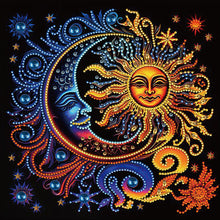 Charger l&#39;image dans la galerie, Soleil Lune Mandala-Spécial Partiel Diamond Painting-30x30cm
