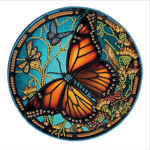 Vitrail Papillon-Partiel Spécial Diamond Painting-30x30cm