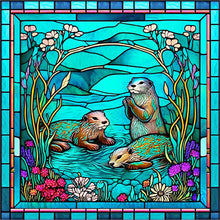 Charger l&#39;image dans la galerie, Sirène en Vitrail Flower-Full Diamond Painting-30x30cm
