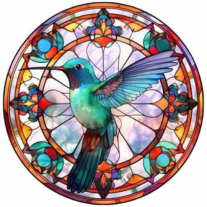 Sirène en Vitrail Hummingbird-Full Diamond Painting-30x30cm