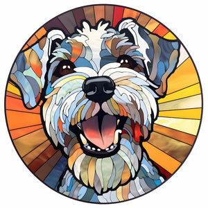 Sirène en Vitrail Dog-Full Round Diamond Painting-30x30cm