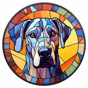 Sirène en Vitrail Dog-Full Round Diamond Painting-30x30cm