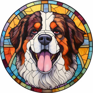 Sirène en Vitrail Dog-Full Round Diamond Painting-30x30cm