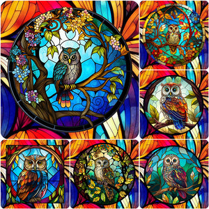 Sirène en Vitrail Owl-Full Round Diamond Painting-30x30cm