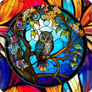 Sirène en Vitrail Owl-Full Round Diamond Painting-30x30cm