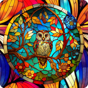 Sirène en Vitrail Owl-Full Round Diamond Painting-30x30cm