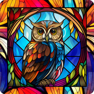 Sirène en Vitrail Owl-Full Round Diamond Painting-30x30cm