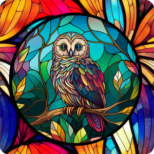 Sirène en Vitrail Owl-Full Round Diamond Painting-30x30cm