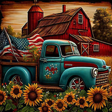 Charger l&#39;image dans la galerie, Flower Truck-FULL Round Diamond Painting-30x30cm
