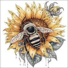 Charger l&#39;image dans la galerie, Spécial tournesol abeille-partiel Diamond Painting-30x30cm
