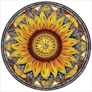 Vitrail Tournesol-Partiel Spécial Diamond Painting-30x30cm