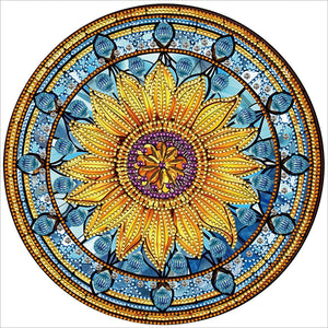 Vitrail Tournesol-Partiel Spécial Diamond Painting-30x30cm