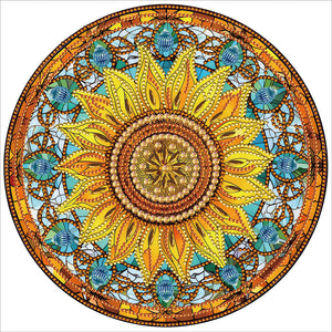 Vitrail Tournesol-Partiel Spécial Diamond Painting-30x30cm