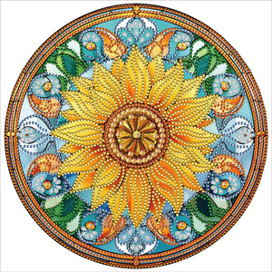 Vitrail Tournesol-Partiel Spécial Diamond Painting-30x30cm