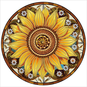 Vitrail Tournesol-Partiel Spécial Diamond Painting-30x30cm