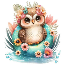 Charger l&#39;image dans la galerie, Summer Swimming Owl-FULL Round Diamond Painting-30x30cm
