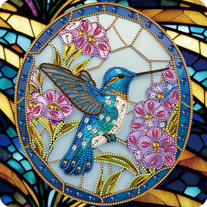 Vitrail Colibri-Spécial Partiel Diamond Painting-30x30cm