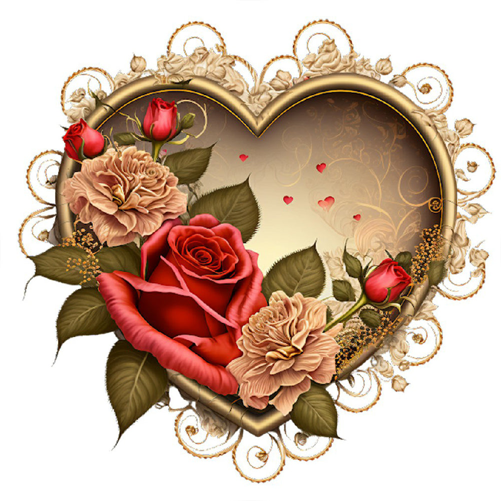 Love Rose-FULL Round Diamond Painting-30x30cm