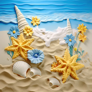 Sunflower Beach-FULL Round Diamond Painting-30x30cm